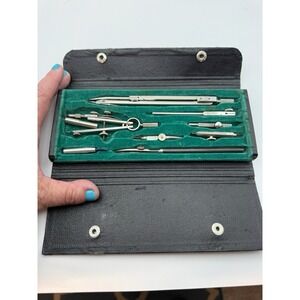 Vintage Drafting Tool Kit Instrument Set Compass With case, Made in Germany